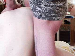 I screw my neighbour in a large cunt, fill her with cum and whip her up