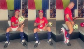 Football lad destroyed by his own ball