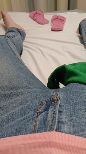 Emergency room risky rub with clothes on