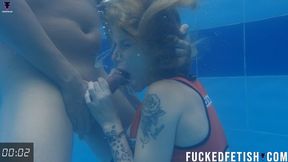 HD Cumshot Underwater prisoner Ashlee Rose Wetlook bondage pool