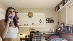 Tattooed Grown Woman in Bedroom Solo