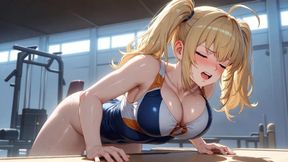 A busty and lustful female gymnast