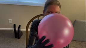 Catsuit Looner Blows up Balloons