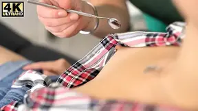 Hottest dentist ever gives a dirty downblouse while encouraging JOI