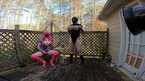 Giant fake tits cross dresser masturbation during photoshoot composite video