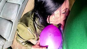 dominant leather milf giant balloon popping. deepthroat, riding, doggy and double cum preview