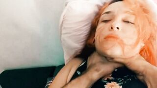 Filthy Fucked on the Bedroom Table, Multiple Ejaculates Her + Squirt, 1 Cum inside Vagina, 1 Cum into Mouth