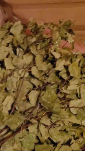 I Fucked a Hot Busty Blonde's Mouth in the Sauna and Spanked Her with a Broom