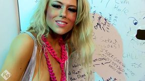 pornstar babe michelle moist in hot gloryhole cock sucking cum eating action