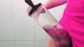 Boy to Girl Shemale Blue Skirt White Legs