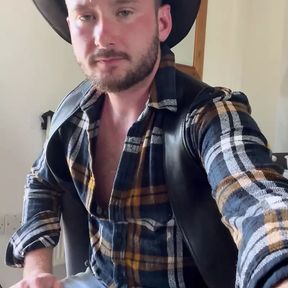 Leather Cowboy Wank &amp; Play