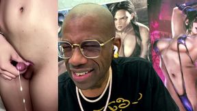 beautiful big breast transgender cosplay cat girl with a small cock cums for us, ai generated
