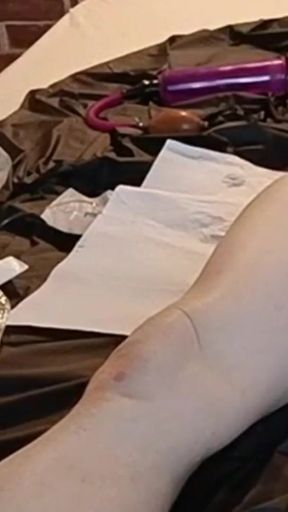 Captivating moment from &quot;saline injection penis and needles through balls in bdsm cbt games&quot;