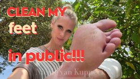 Clean My feet in public - soft domme - outdoor footfetish