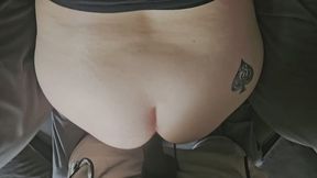 BBW Bent Over Doggy Style - BBC Quickie Pounding, Juicy Ass, Tattoo & Cum Finish