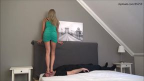 TATJANA - You are a worm under my feet - Trampling, throat standing, foot domination, INHUMAN face trampling and face stomping