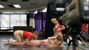 ”TBabe fitness babe fucks big breasted brunette”