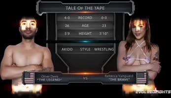 Rebecca Vanguard Takes Oliver Davis Down in Mixed Nude Wrestling Frenzy