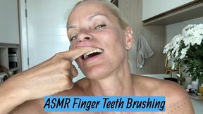 ASMR Finger Teeth Brushing: Wet Gum Rubbing, Cheek Stretching and Teeth Tapping