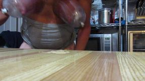 Tit pumping masturbation