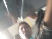 masturbating in the bus, public latin exhib