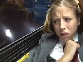 Asian Guy fucks Teen White Girl On Bus