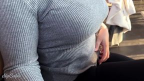 Horny Girl Plays with Cock in Fast Food Restaurant - Risky Blowjob