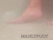 Hot steamy male feet in hotel shower hope you cum join me - Manlyfoot