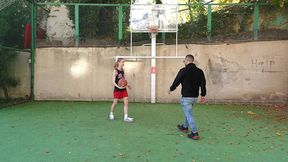 basketball fan girl got her pussy destroyed by big cock right on the court