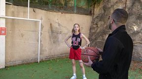 basketball fan girl got her pussy destroyed by big cock right on the court