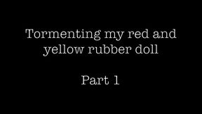 Tormenting My Red and Yellow Rubber Slave Pt 1