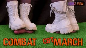 Combat Girl Marching on Your Cock and Balls in White Ankle Boots (Close Version) - Tamystarly - Cock Balls Crush Trample, CBT, Bootjob, Trampling, Shoejob, Stomping