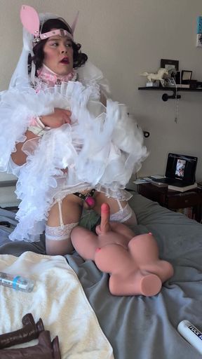 Sissy Bride Riding Her Doll