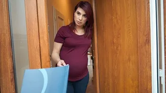 Busty pregnant redhead wife spreads for debt collector in rough POV fuck