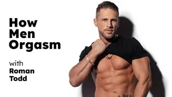 Muscular hunk Roman Todd jerks off with intense orgasm
