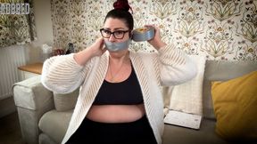 Lacey - Robbed ( Self Gag , Tape Bondage , BBW Bondage , Gagged Women , Tape Gagged , Sock stuffing )