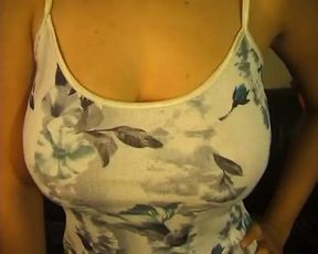 My cousin Alisa a brunette with big natural tits and a shaved pussy did a porn audition