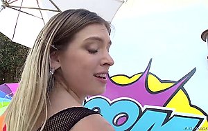 It might be her first anal but she's a real queen of buttfuck