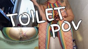 Toilet farting POV