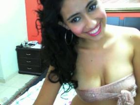 Super curvy and cute Latina strips on a camera