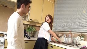 petite japanese step-sister seduce to give first time suck and taste his semen at uncensored jav roleplay