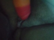 Fat ftm fucks rainbow dildo
