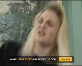 Perfec Blondie From Germany in Black Stockings Got to Ride Cock