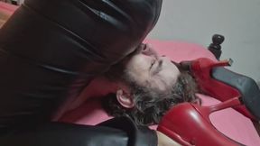 Queen Nana Facesits Ari in Leather Pants and Red High Heels - 720p