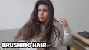 Long Hair Curtain Fetish - Brushing & Hair Over Face Tease