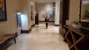 Caught walking around hotel crossdresser destroyed