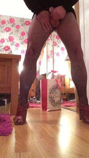 Coming in heels n fishnets