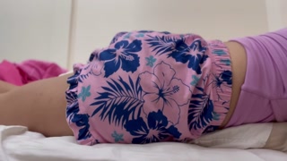 Sultry Latina on tropical outfit stretches seductively on camera🌴💟