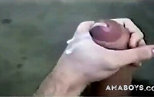 HandJob Fun Outside: Amateur Man Cums Hard!