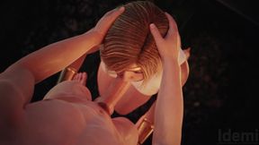 Guy fucks Power-girls face and cums in her hot mouth
